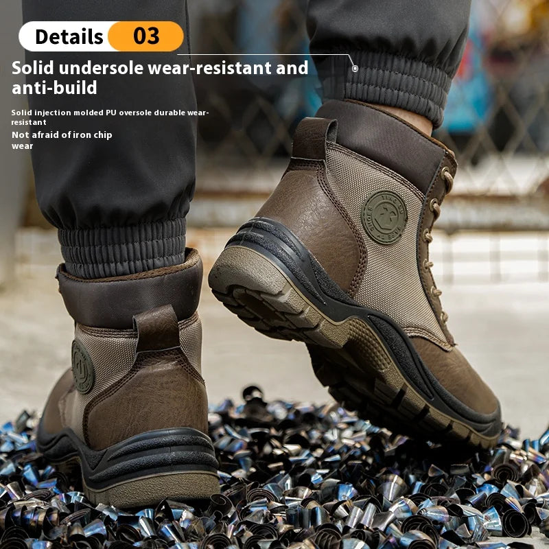 Men’s Safety Work Boots – Anti-Smash, Anti-Slip, Waterproof & Durable Steel Toe Shoes