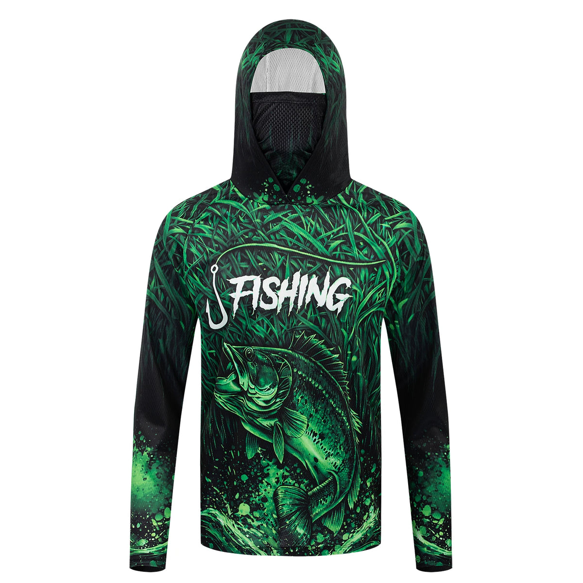 UPF 50+ Hooded Face Cover Fishing Shirt