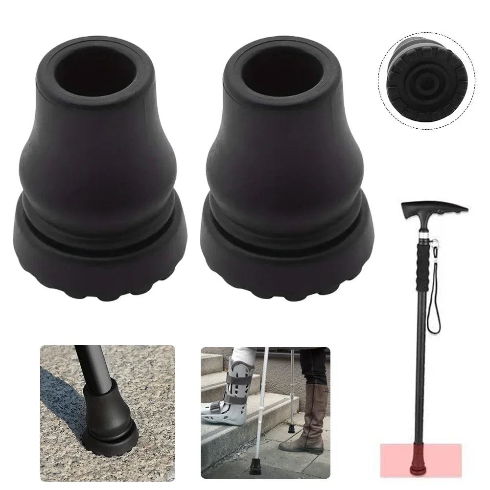 2Pcs 16/20/22mm Antiskid Walking Stick Trekking Pole Tip Protector Rubber Crutch Cane Bottom Pads Climbing Stick Camping Hiking