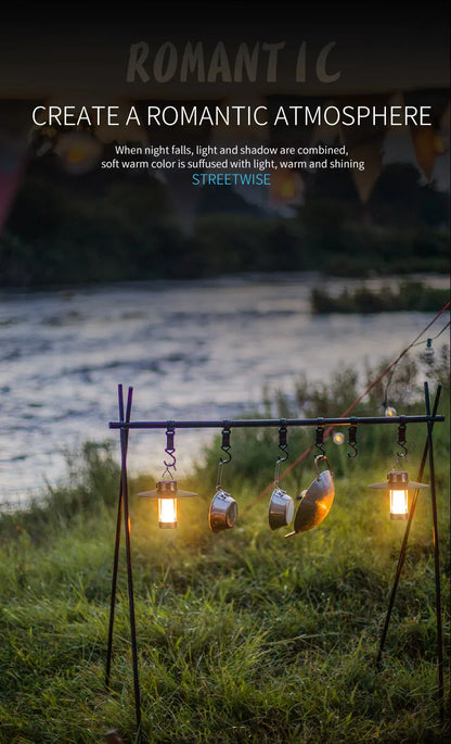 LED Camping Tent Lights Magnet Emergency Light Type-c Charging Camping Lantern Dimmable Hanging Lights for Outdoor Travel