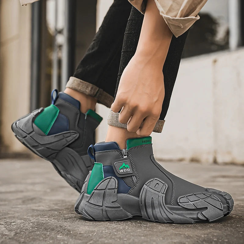 Men’s Breathable Outdoor Sneakers – Non-Slip Platform Running & Sport Shoes