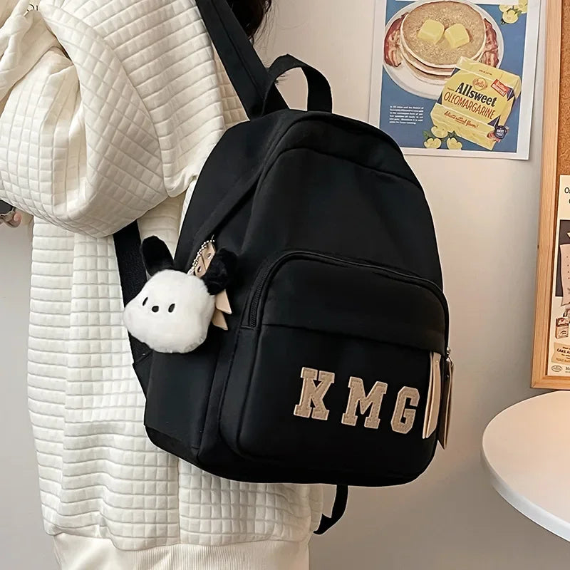 2025 New Backpack Simple Solid Color Stylish Large Capacity Student Bookbag Casual Travel Backpack for Women Men