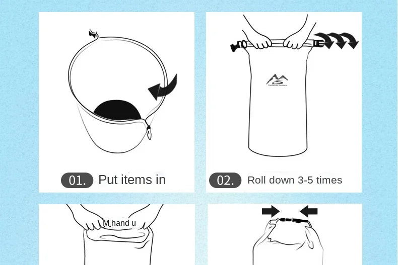 5-70L Waterproof Bag Outdoor Dry Sack Floating Gear Bags For Boating Fishing Rafting Swimming Large Capacity Storage Pack Pouch