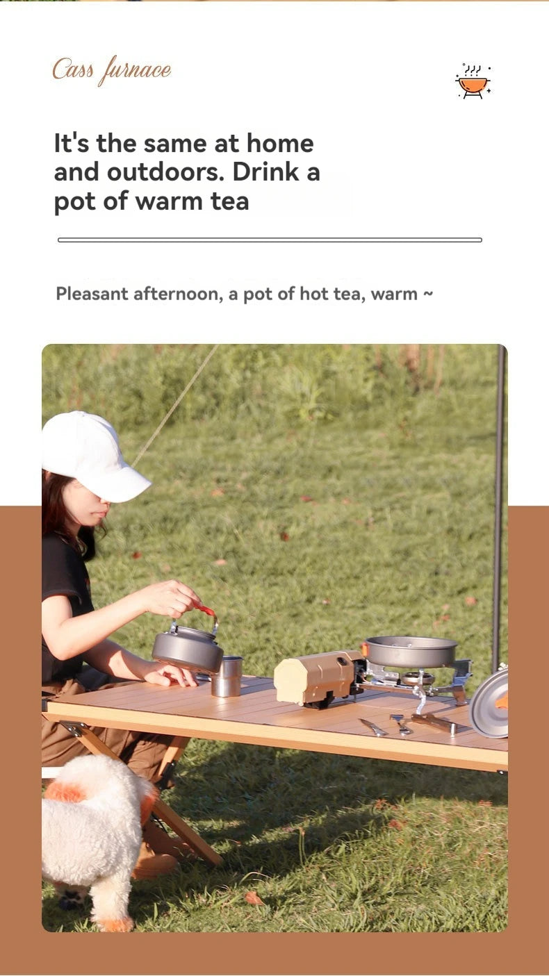 2600W Portable Folding Stove Camping Gas Stove Outdoor Hiking BBQ Travel Cooking Grill Cooker Cassette Gas Burner