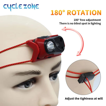 Mini Light Headlamp with Motion Sensor Front Head Light Rechargeable LED Headlight Fishing Camping Hiking Ultralight Headlight