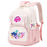 My Little Pony Large Capacity Backpack Cartoon Daypack Travel Commute Knapsack Schoolbag for Kids Girls Mochila With Coin Purse