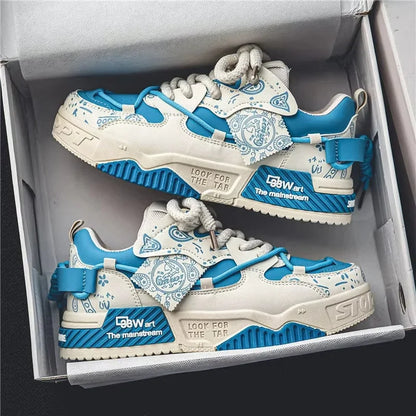 Men’s Casual Sneakers – Outdoor Fashion Vulcanized Shoes with Breathable Platform Design (Spring & Walking Comfort)