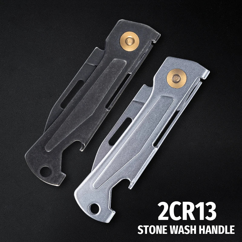 SANRENMU 431S Folding Pocket Knife 12C27 Blade Portable EDC Outdoor Camping Bottle Opener Keychain Hole Knife