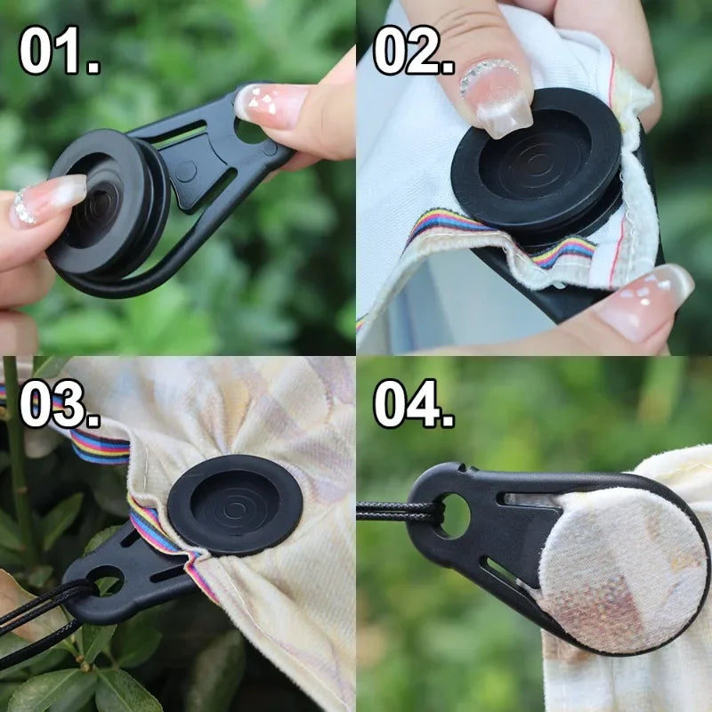 Camping Tent Canopy Clip Outdoor Camping Rainproof Tarpaulin Rope Alligator Clips Awning Tighten Fixed Buckle Tent Accessories