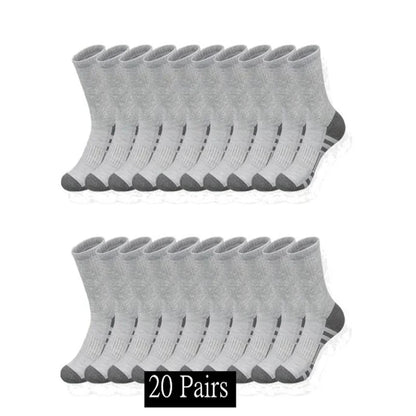 10/20/30 Pairs Men's Classic Crew Socks Unisex Sports Socks for Men Running Basketball Anti-slip Outdoor Breathable Man Socks