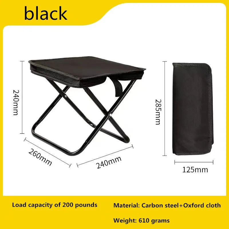 Portable Multifunctional Outdoor Picnic Camping Folding Chair, Ultra Light Fishing Stool, Travel Stool, Fishing Accessories