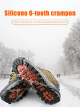 6-Teeth Anti-Slip Crampons | Ice & Snow Cleats for Hiking, Walking & Climbing
