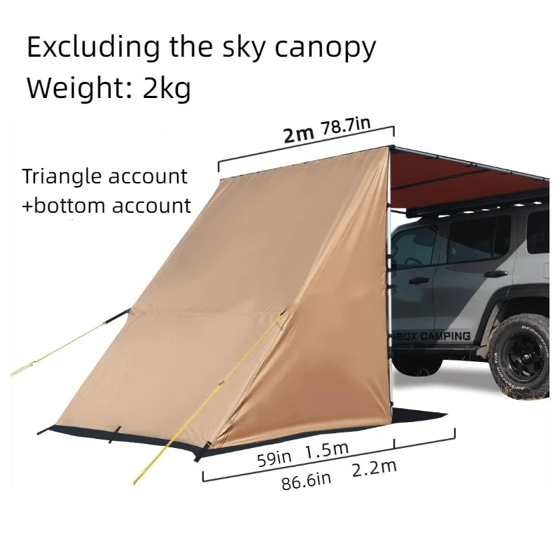 Outdoor Car Side Tent, Expansion Accessories, Shelter with Windows, Side Arrangement of Bags, Projection Screen Tent