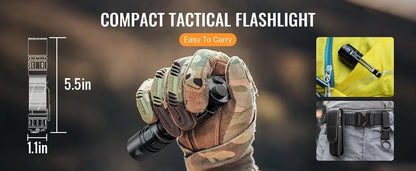 SOFIRN SK30 3000 High Lumen 6000K Tactical Flashlight USB C 21700 Rechargeable Pocket Torch with Dual Tail Switches