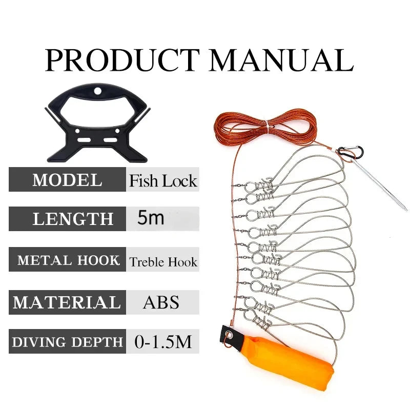 HOMEFISH 5m Fish Lock Stringer with Reel