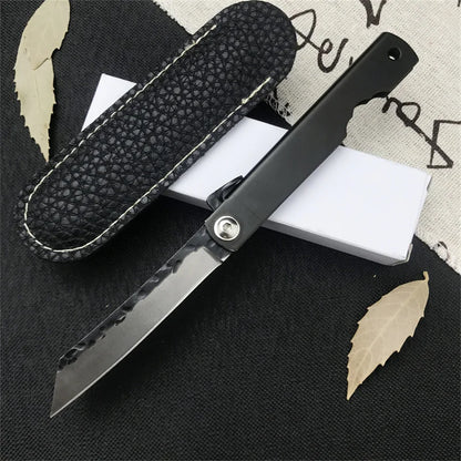 Higonokami Japanese High Quality Mini Pocket Folding Knife VG10 Damascus Steel Copper Handle Outdoor Hunting Fruit Cutting Tool