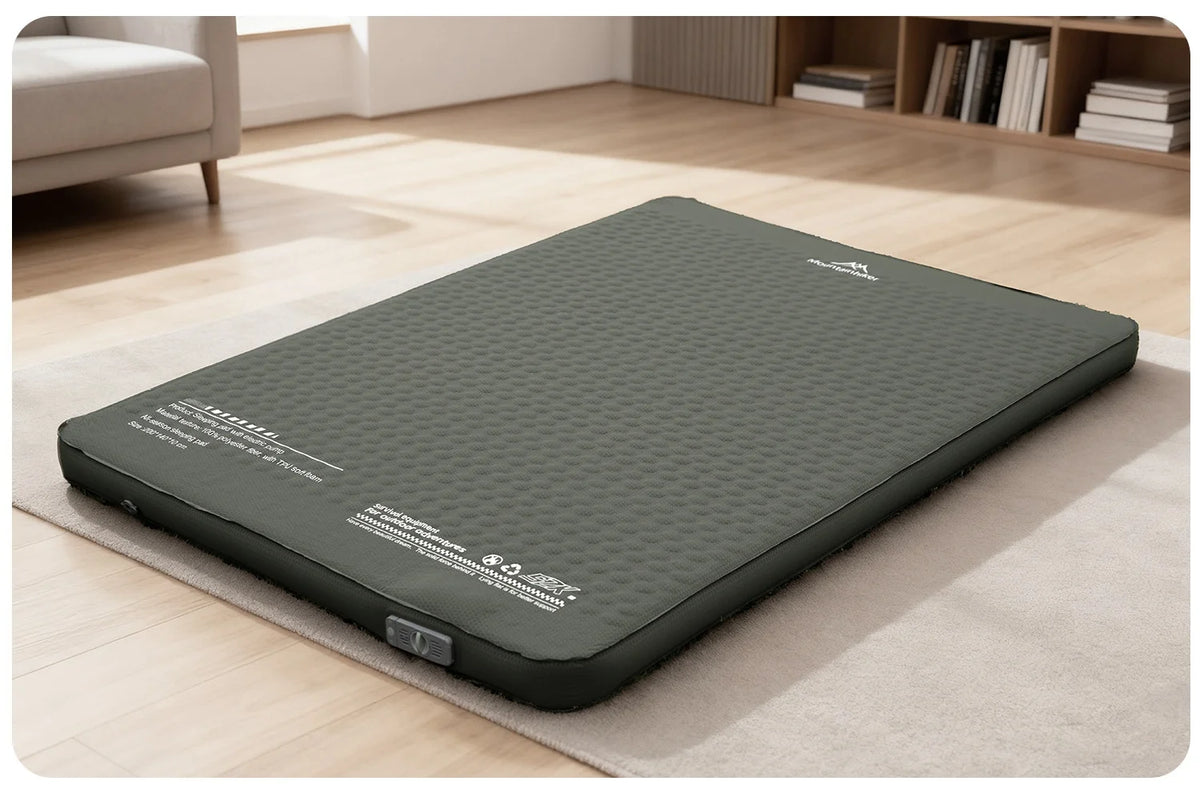MOUNTAINHIKER Single Double Person Self-inflating Mattress Thick 10cm Compact Folding Camping Sleeping Bed Pad Air Mat Floor