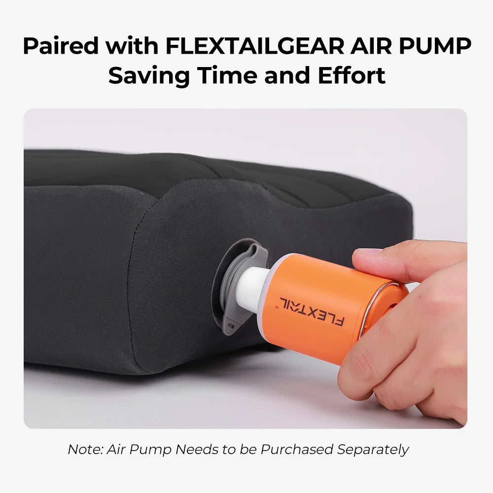 FLEXTAIL Inflatable Camping Pillow, Ergonomic Pillow for Travel and Home, Lightweight and Washable, Two Height Options