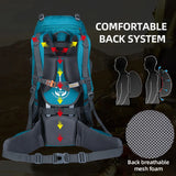60L Mountaineering Backpack – Waterproof Hiking Camping Rucksack for Trekking, Travel & Climbing