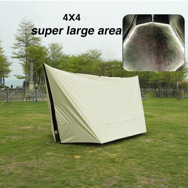 19 Hanging Points Black Coating Tarp Waterproof Black Coated Tarp Outdoor Camping Tent Tarp Bushcraft Shelter DIY Tent Fly