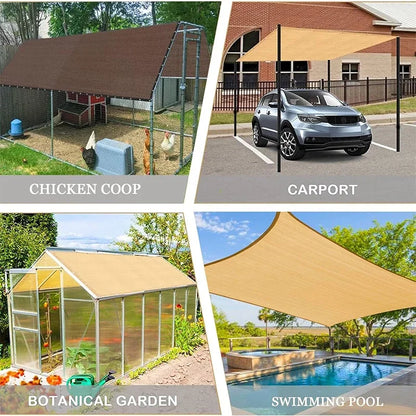 2x2m 2x4m Summer Outdoor Shading Beige Shading Net Wrapped Perforated Shading Cloth Thickened Heat Insulation Net Shading Net