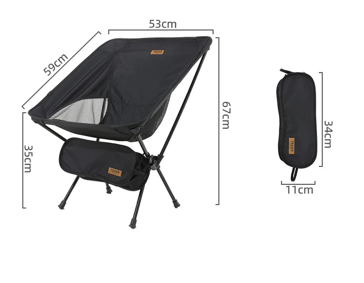 TARKA Foldable Camping Chairs Set Lightweight Folding Chair Ultralight Backpacking Moon Chairs for Garden Picnic Beach Fishing