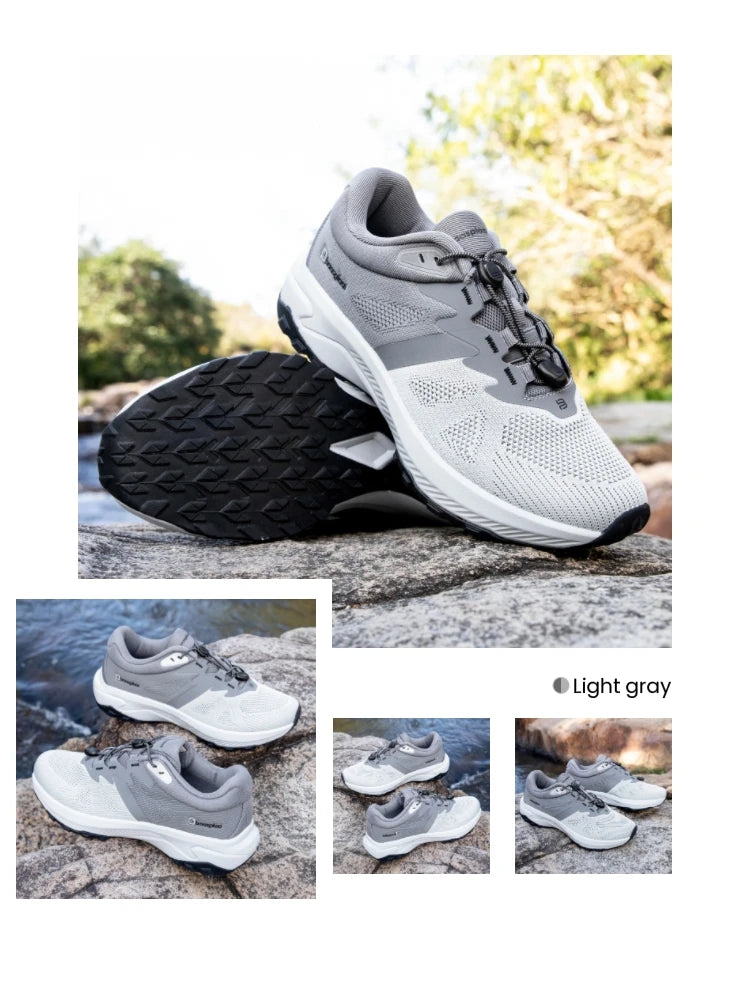 Baasploa Men Hiking Shoes Summer Breathable Comfort Soft Outdoor Sneakers New Solid Walking Shoes Anti Slip Wear-resistant