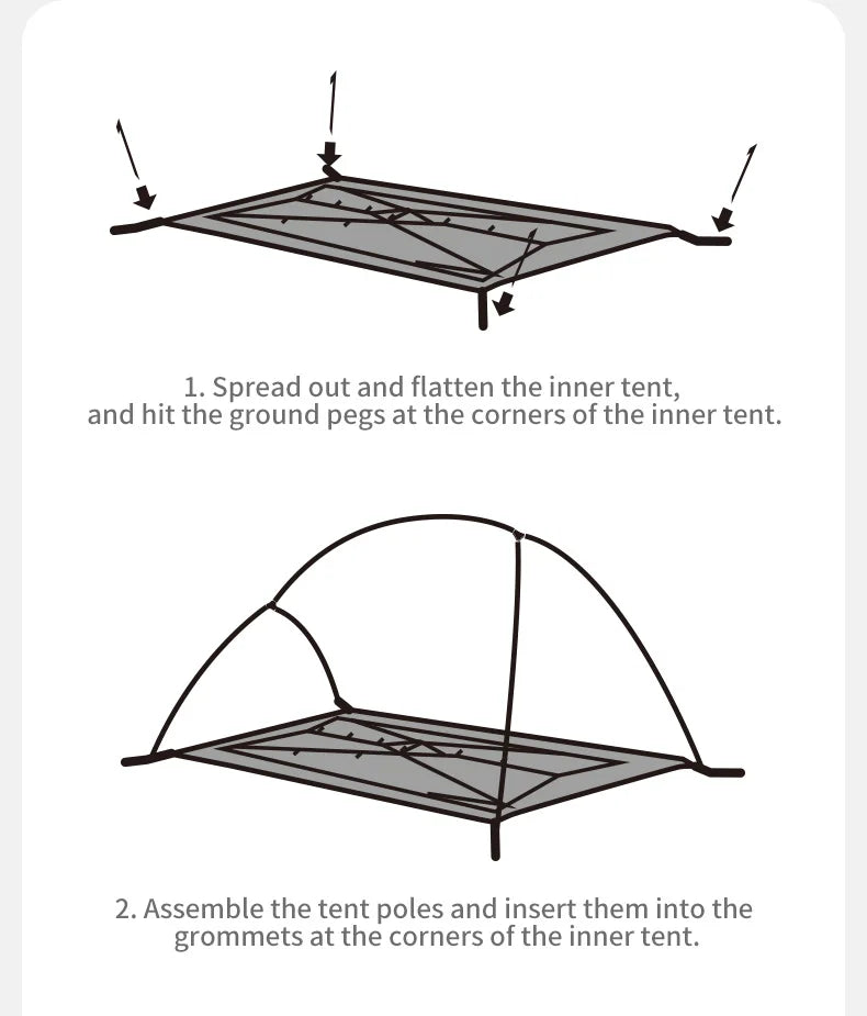 Naturehike Cloud Up 2 Pro Two Person Hiking Tent Lightweight Outdoor Camping Professional Camping Equipment