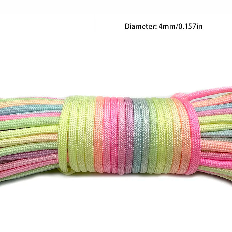 31mRainbow Paracord Rope 2mm/3mm/4mm 7 Strands Climbing Parachute Rope Survival Gear Bracelet Durable Cord for Outdoor Activitie