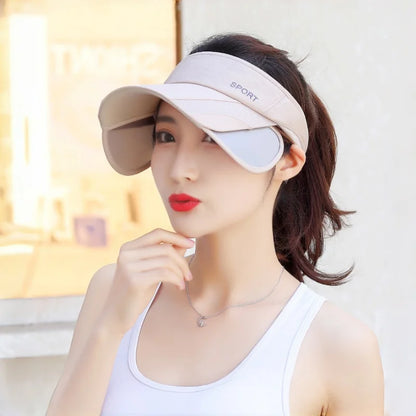 New Summer Outdoor Casual Empty Cap for Men & Women, Fishing Hat with Widened Retractable Brim for Sun Protection