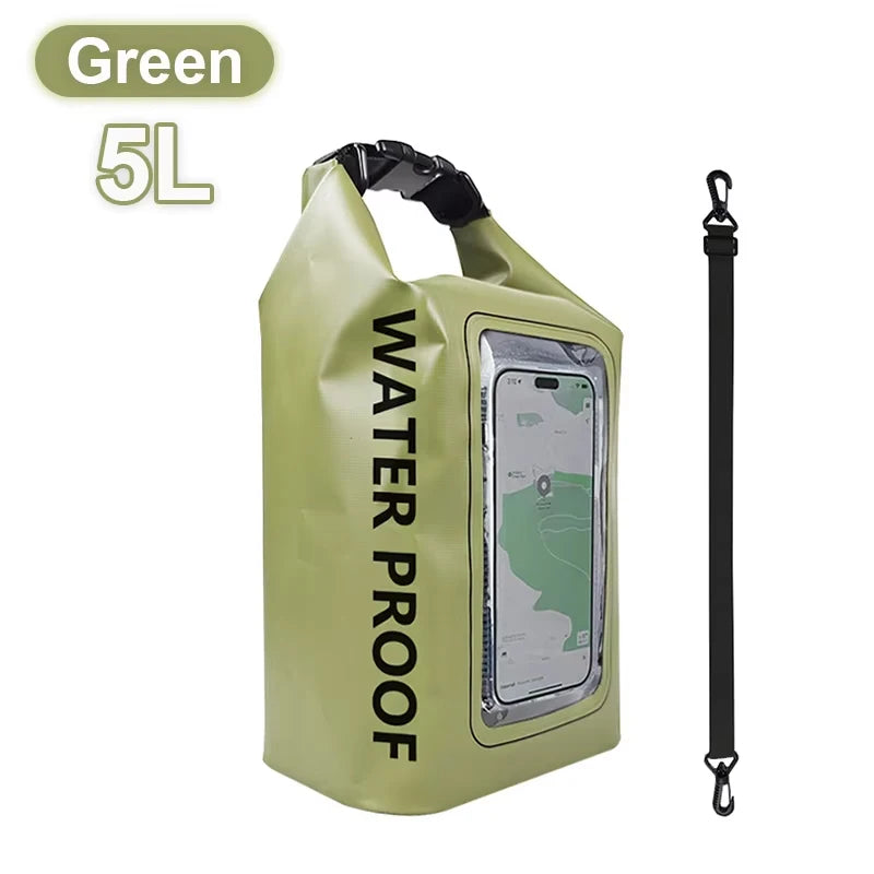 2L/5L PVC Swimming Waterproof Bag,Mobile Phone Waterproof Dry Bag for Trekking Drifting Rafting Surfing Boating Storage Bag
