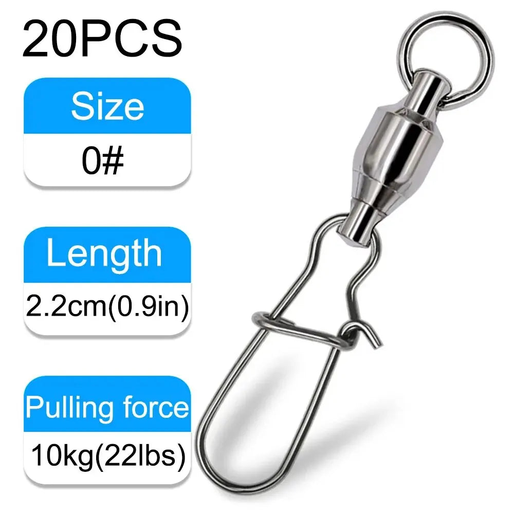 GOBAIT Ball Bearing Swivel Snap Kit (20 Pack)