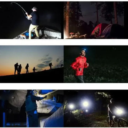 Powerful COB+LED Headlamp 1500LM USB Rechargeable Headlight Waterproof Head Lamp Bright Head Flashlight for Camping Cycling