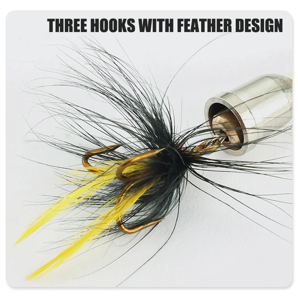 5pcs Fishing Lure Spinner Bait, Bass Trout Salmon Hard Metal Spinner Baits Kit with Tackle Boxes