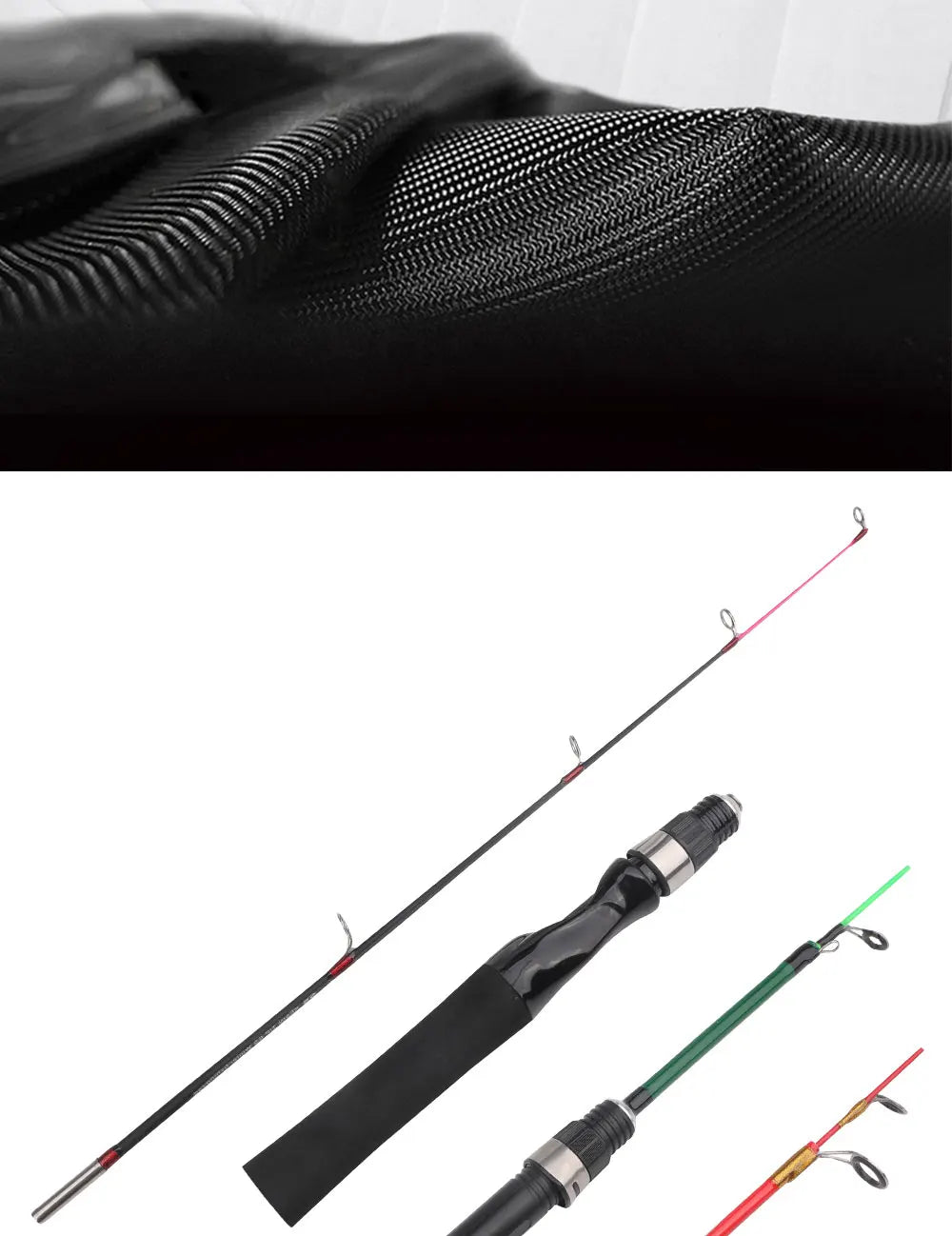 Mini Telescopic Ice Fishing Rod with 3 Tips