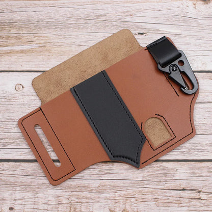 Outdoor Hunting Multi Tool Leather Bag, Portable Tool Storage Bag Leather Cover, Outdoor Camping Waist Leather Bag