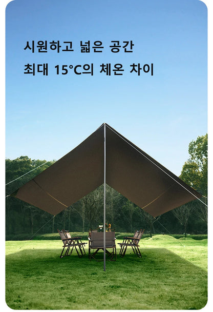 Naturehike Camping Sun Shelter Summer 10-12 Person Awning 17㎡ Sunshade Ourdoor Park Beach Tent Tarp Vinyl Coating Canopy