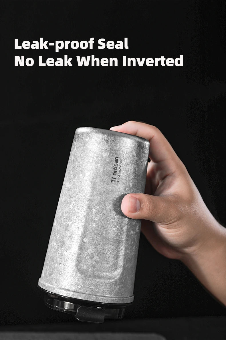 Tiartisan Pure Titanium Vacuum Insulated Cup 400ml / 500ml Double-Wall Coffee Mug Outdoor Camping Lightweight Thermos Cup