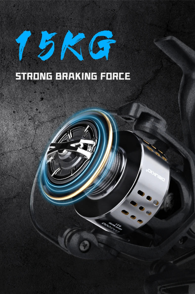 DEUKIO Spinning Fishing Reel 2000-7000 Series 15KG Max Drag Ultralight Saltwater Surf Fishing Lure Reel