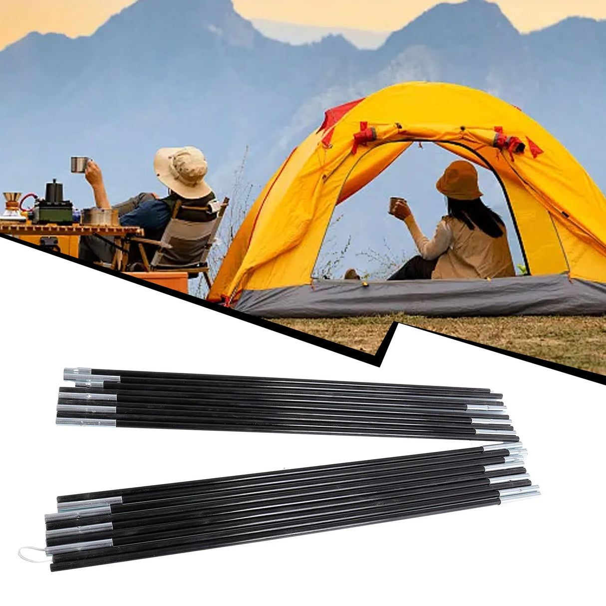 1 Pair Camping Tent  Rods Fiberglass Camping  Tent Pole Bars Outdoor Support  Rods Awning Frames Replacement  Kit Accessories