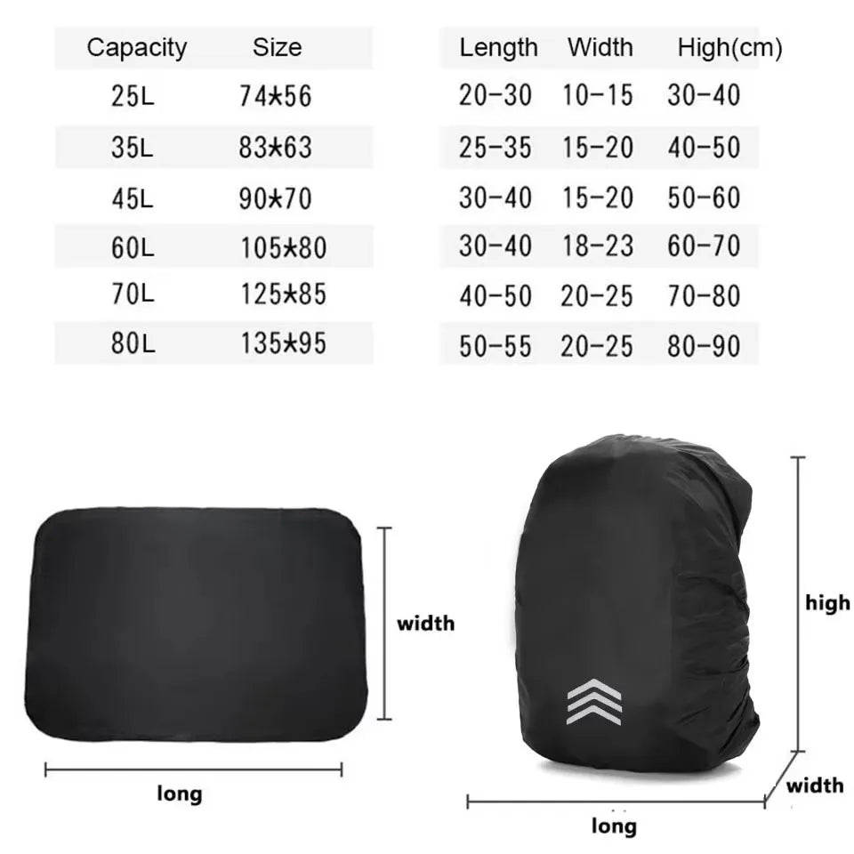 KoKossi 1Pcs 25-60L Mountaineering Backpack Rain Cover Cycling Hiking Backpack Reflective Waterproof Cover Backpack Dust Cover