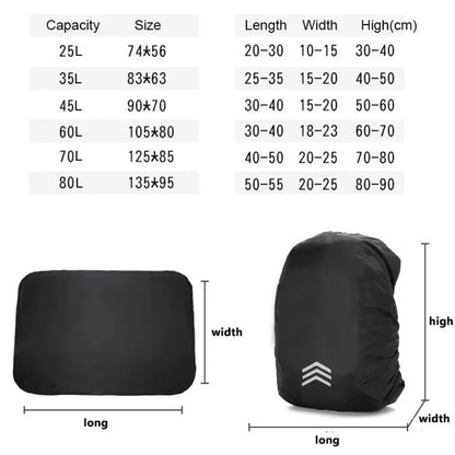 KoKossi 1Pcs 25-60L Mountaineering Backpack Rain Cover Cycling Hiking Backpack Reflective Waterproof Cover Backpack Dust Cover