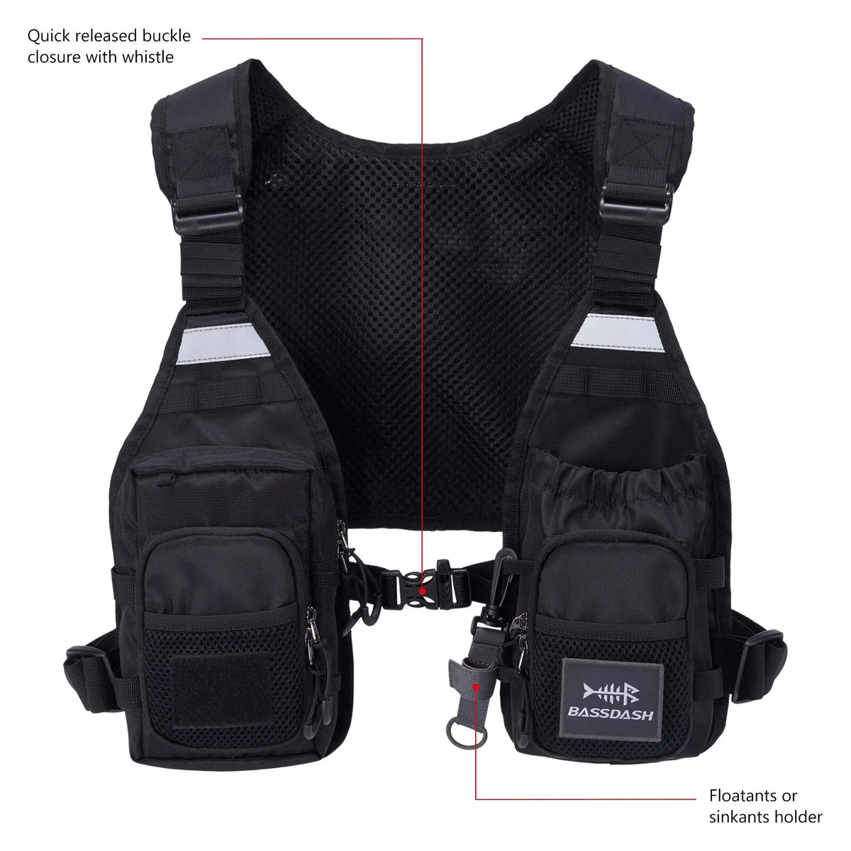 Bassdash FV08 Ultralight Fly Fishing Vest Pack