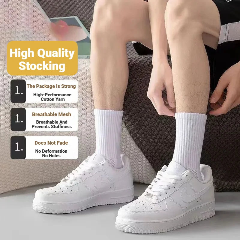Men's Thick Bottom Sweat Absorbing and Breathable Sports Socks with Bottom Cushion for Running Professional Sports Men's Socks