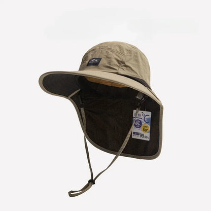 WRELS Wide Brim Neck Protection Bucket Hat