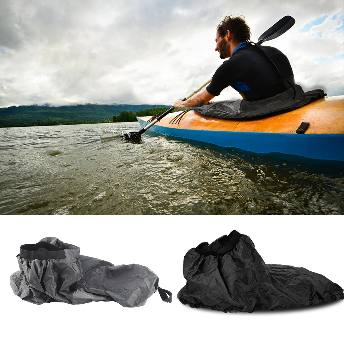 Adjustable Nylon Kayak Spray Skirt – Waterproof Cover for Canoe & Water Sports