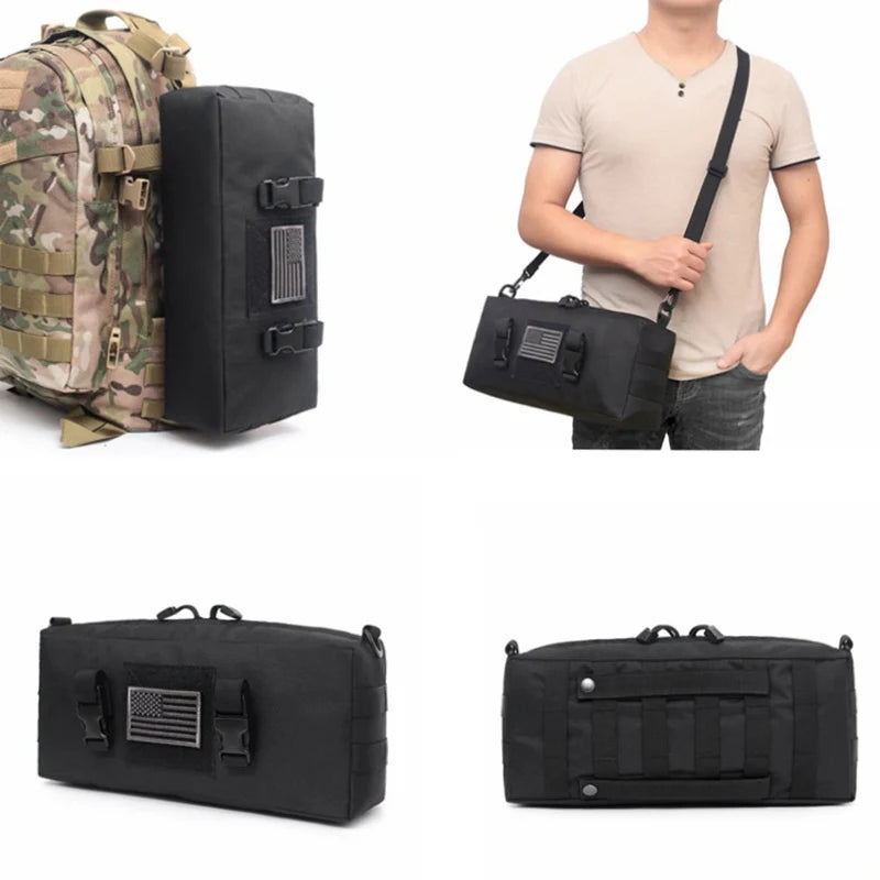 Tactical Pouch Molle EDC Nylon Waterproof Hunting Bag Sports Fishing Waist Pack Travel Camping Hunting Cross-body Shoulder Bag