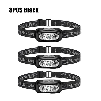 Sensor Headlamps Mini LED Night Fishing Powerful Torch Head Lamp USB Rechargeable Super Bright Adjustable Angle Headlight