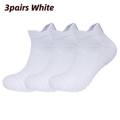 3 Pairs Mesh Sports Terry Socks Cushioned Moisture-managing And Durable Reduces Foot For Running Hiking Cycling Baskateball
