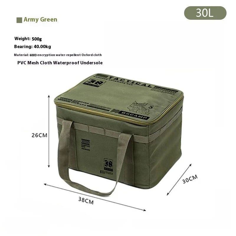 30L/42L/56L Autumn Camping Bag Insulated Waterproof Tactical Foldable Outdoor Picnic Tableware Storage Box Large Capacity Field